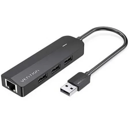 Hub USB 2.0 Vention CHPBB/ 3xUSB/ 1xMicro USB PD/ 1xRJ45