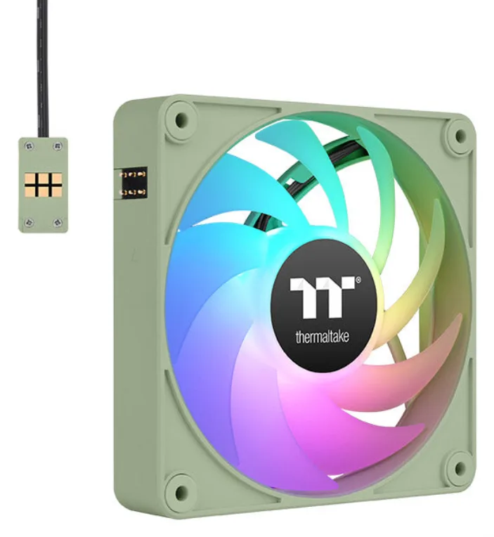 Ventilador caja magnetico thermaltake ct120 ex argb 3x 120mm verde matcha