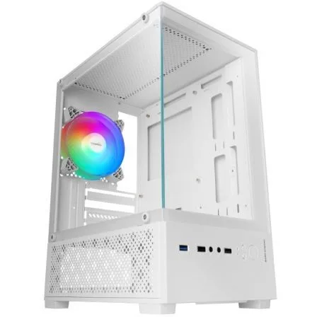 Caja ordenador mars gaming mc - se2w matx frgb cristal templado blanca