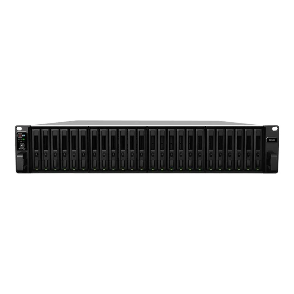 Servidor nas synology flashstation fs3600 16gb 24 bahias 2u rack gigabit ethernet