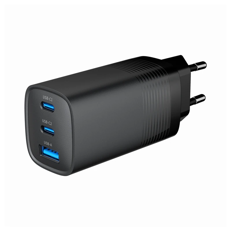 Gembird Cargador rápido USB PDGaN 3 puertos 67 W