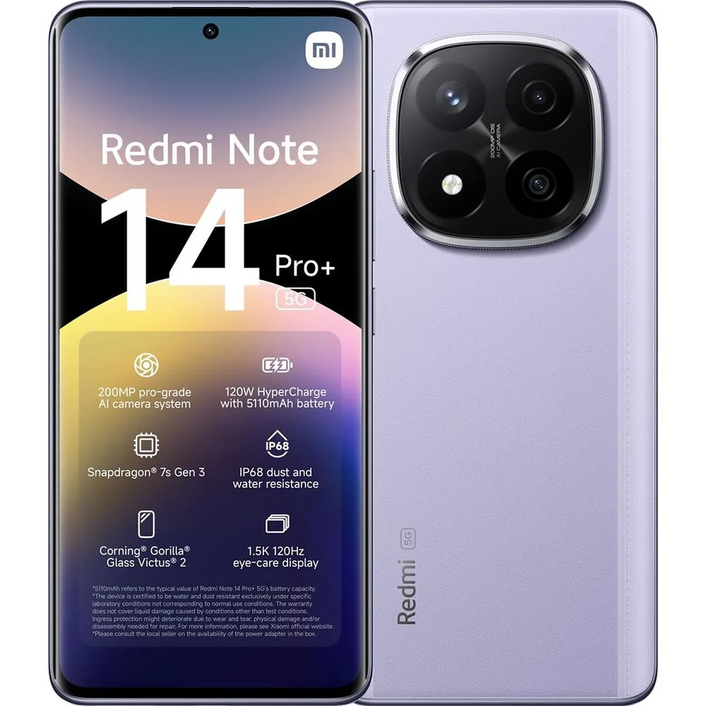 Smartphone Xiaomi Redmi Note 14 Pro+ 8GB/ 256GB/ 6.67"/ 5G/ Púrpura