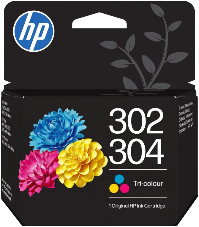 HP Paquete combinado de 2 cartuchos de tinta negra/tricolor 302/304