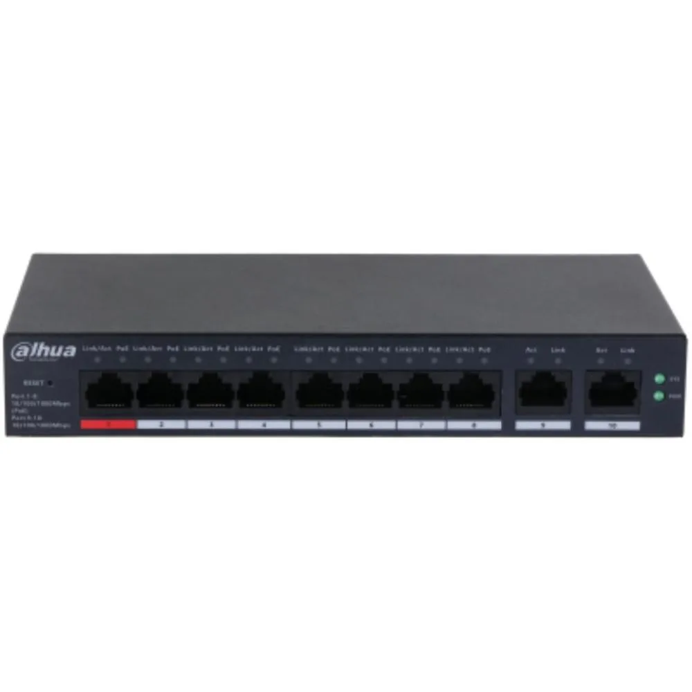 Dahua Technology DH-CS4010-8GT-110 switch Gestionado L2 Gigabit Ethernet (10/100/1000) Energía sobre Ethernet (PoE) Negro