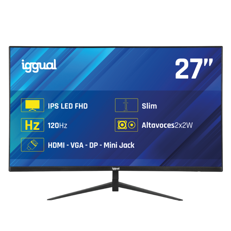 iggual Monitor 27" 1ms FHD 120Hz VGA HDMI DP MM