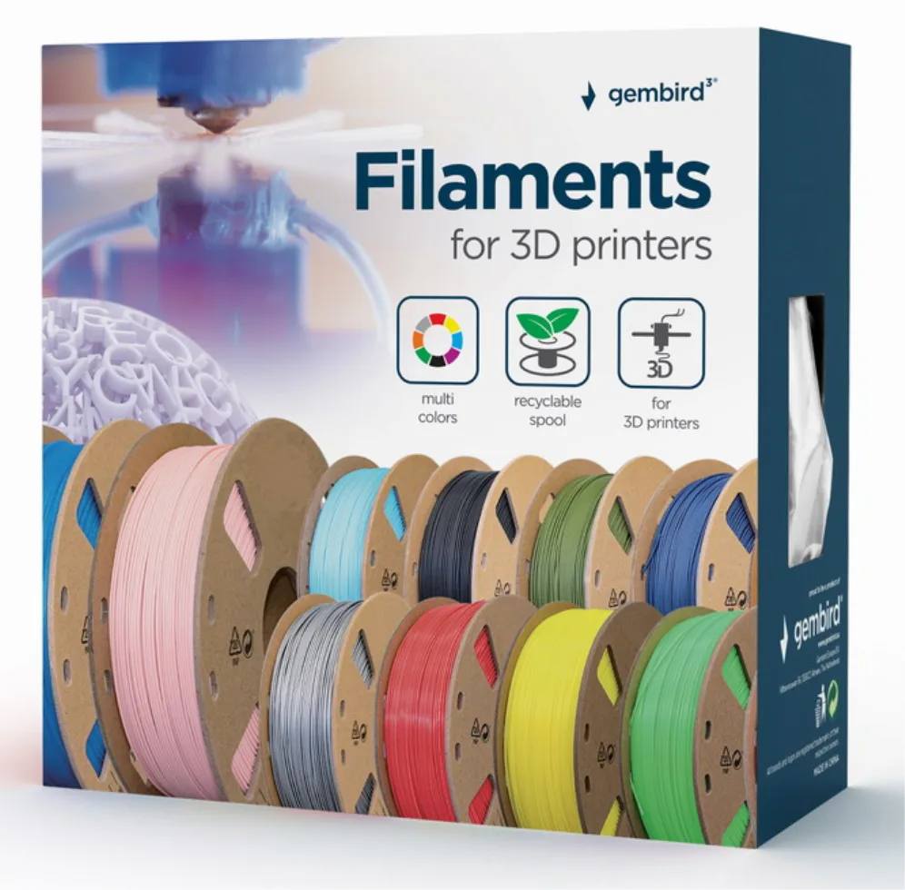 Gembird 3DP-PLA1.75GE-01-W material de impresión 3d Ácido poliláctico (PLA) Blanco 330 g