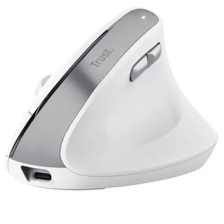 Ratón Vertical Inalámbrico Trust Bayo II/ Batería recargable/ Hasta 2400 DPI/ Blanco