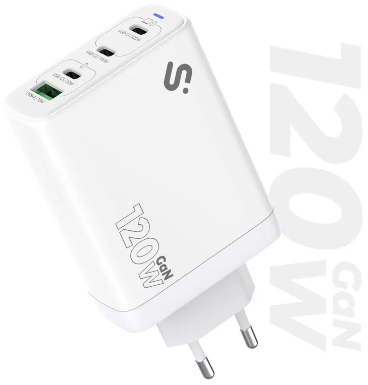 SUBBLIM Cargador GaN 120W USB-C, 4 Puertos (3x USB-C + 1x USB-A)