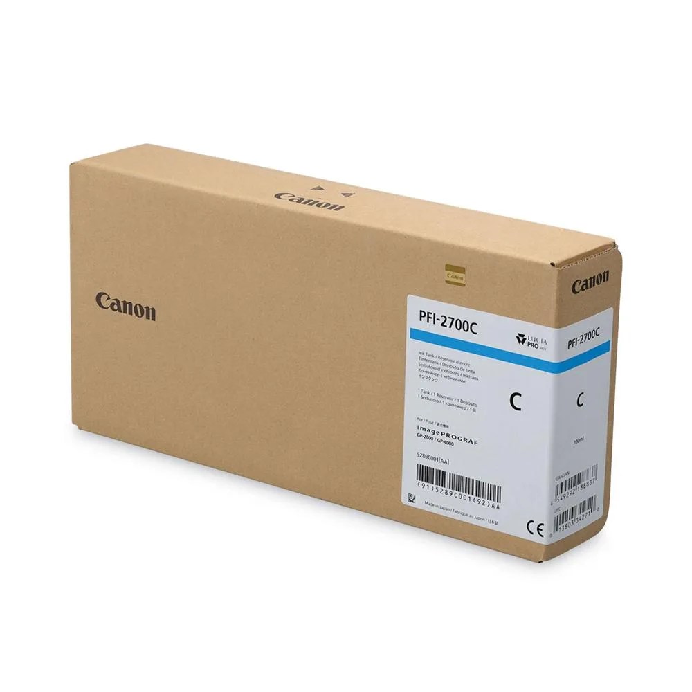 Cartucho tinta gran formato canon pfi - 2700 cian