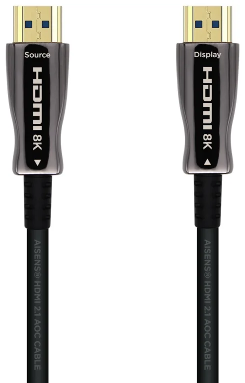 AISENS Cable HDMI V2.1 AOC Ultra Alta Velocidad / HEC 8k@60Hz 4k@120Hz 4:4:4 48Gbps, A/M-A/M, Negro, 40m