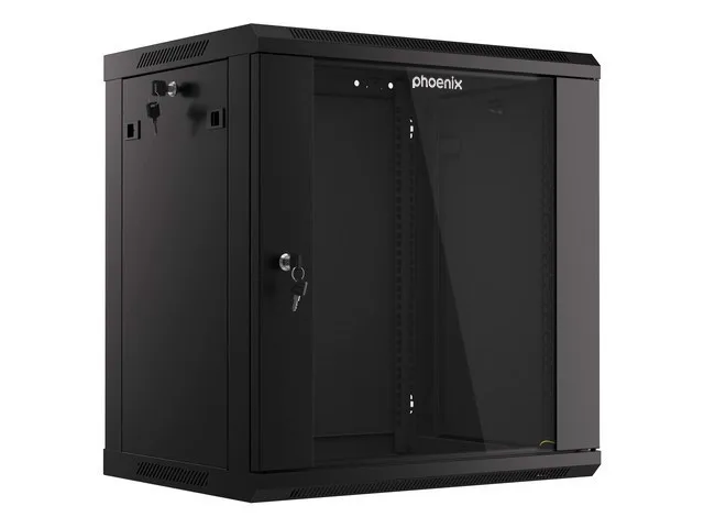 Armario rack phoenix 12u 600x450x640 auto - ensamblado 19'' hasta 60 kg negro