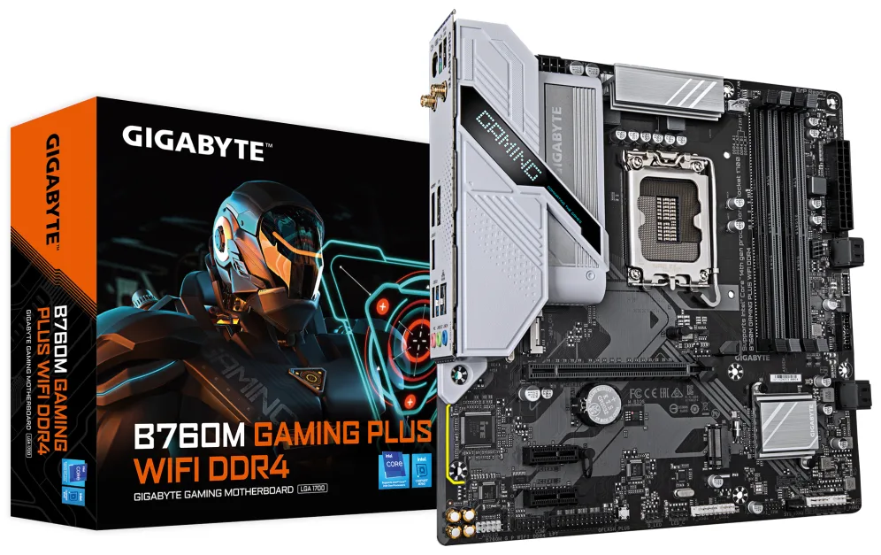 GIGABYTE B760M GAMING PLUS WIFI DDR4 Placa base - Compatible con procesadores Intel Core de 14ª generación, VRM de 4+1+1 fases, hasta 5333 MHz DDR4 (OC), 2xPCIe 4.0 M.2, Wi-Fi 6, LAN 1 GbE, USB 3.2 Gen 1