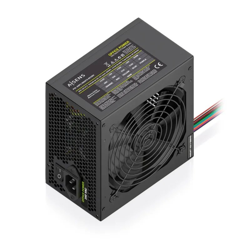 Fuente de Alimentación Aisens ASPC-500ATX-SEOBK/ 500W/ Ventilador 12cm