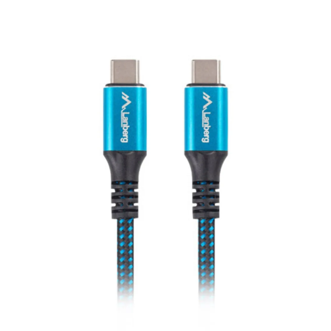 Lanberg CA-CMCM-45CU-0012-BK cable USB USB4 Gen 2x2 0,12 m USB C Negro, Azul
