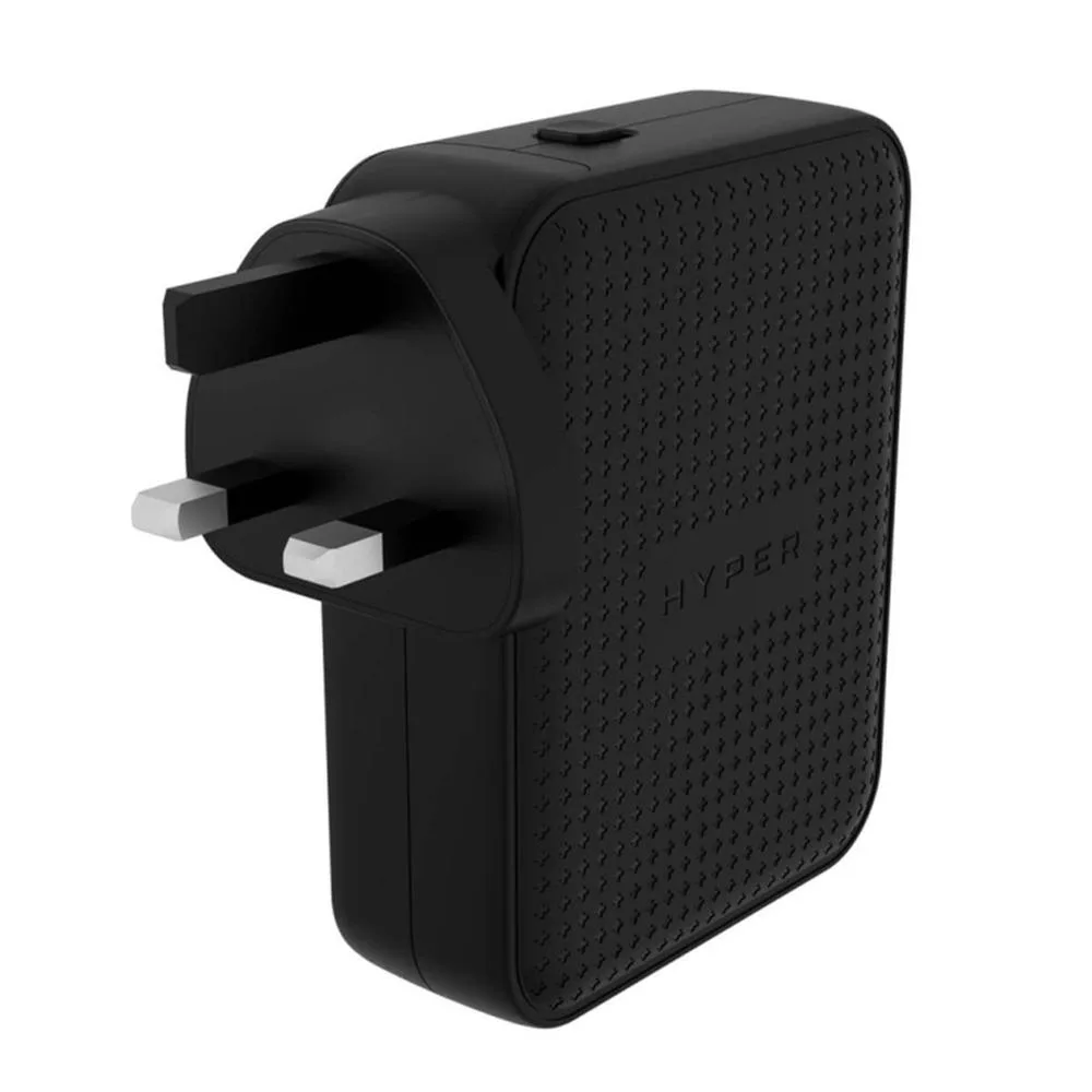 HYPER HJ1001BKWWGL cargador de dispositivo móvil Mando de videoconsola, Teléfono móvil, Netbook, Portátil, Smartphone, Tableta Negro Corriente alterna Carga rápida Interior