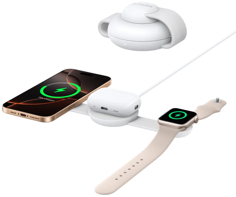 Anker B25M8H21 cargador de dispositivo móvil Auriculares, Auriculares, Smartphone, Reloj inteligente Blanco Cargador inalámbrico Carga rápida Interior