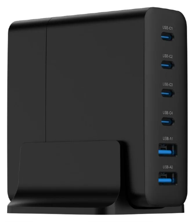 Gembird Cargador rápido USB GaN 6 puertos y 75 W