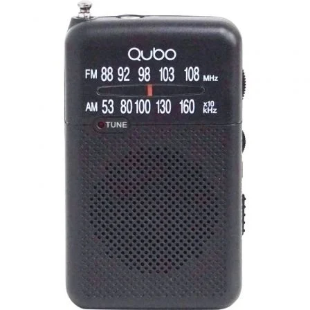 Radio Portátil Qubo R-S1/ con Cable/ a Pilas/ Negra