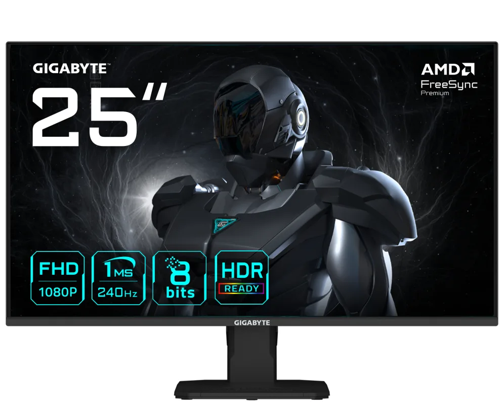 GIGABYTE GS25F2A Monitor Gaming 25" FHD - 1920 x 1080, 240Hz, 1ms, 300 cd/m², Display HDR 10, HDMI 2.0, DisplayPort 1.4