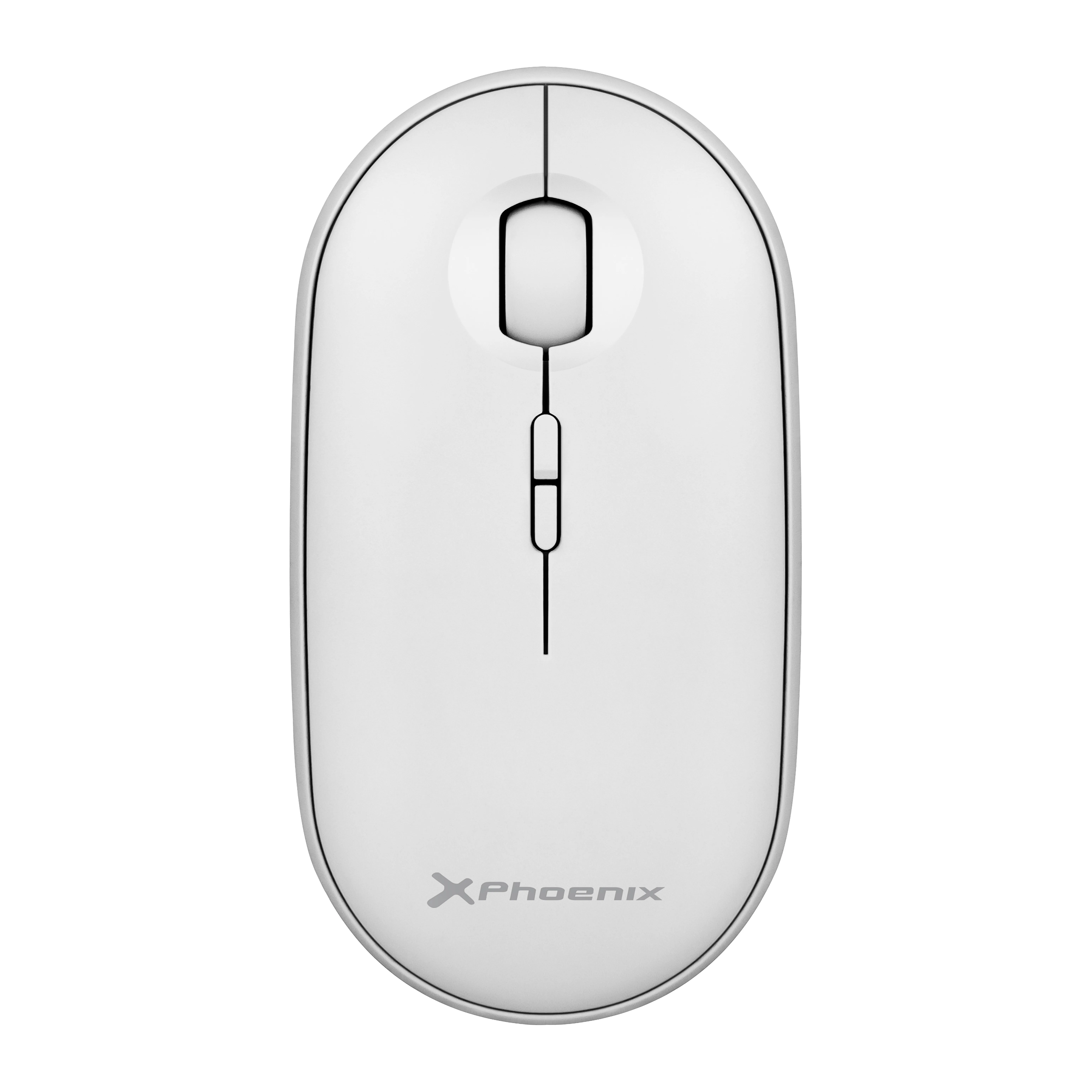 Phoenix rebble ratón inalambrico bluetooth y 2.4 ghz hasta 3 dispositivos con receptor usb clic silencioso para portátil notebook pc chomebook mac color blanco