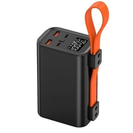 Bateria externa portatil powerbank leotec 30000 mah pd 100w carga rapida 2 salidas usb - c 2 salidas usb - a