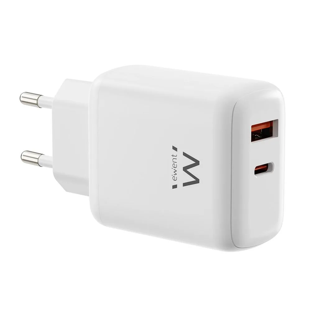 EWENT CARGADOR RAPIDO GAN DE 45W -USB-C PD Y USB-A