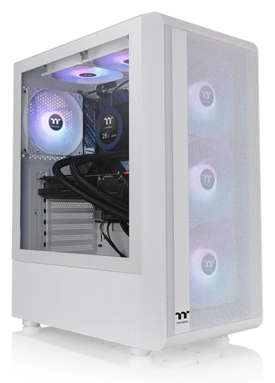 Caja ordenador gaming thermaltake s200 tg argb blanco atx 2 x usb 3.0 3 x 120mm