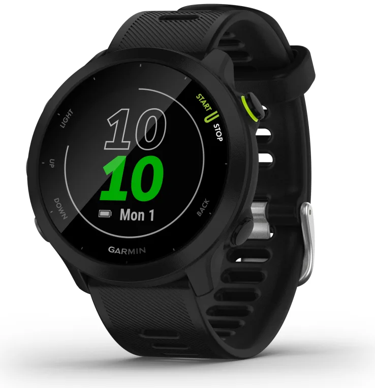 Smartwatch garmin forerunner 55 bt gps 42mm mip negro resistencia agua 5atm pulsómetro sueño