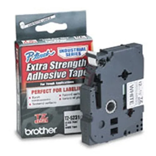 Cinta super adhesiva brother tzes231 12mm x 8m blanco - negro