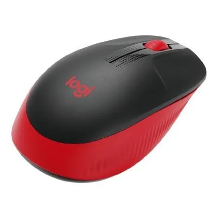 Mouse raton logitech m190 full size optico wireless inalambrico rojo