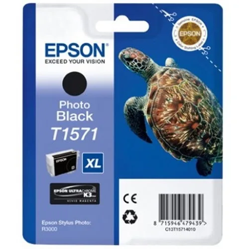 Cartucho tinta epson t157140 negro foto para epson photo r3000 - c13t15714010 - tortuga