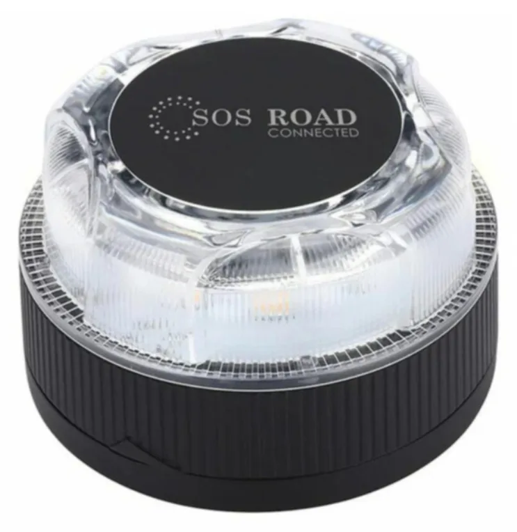 Luz baliza de emergencia para coche SOS Road Connected EL2024 V16/ Homologada/ Base Imantada/ Geolocalizable/ Funciona a Pilas