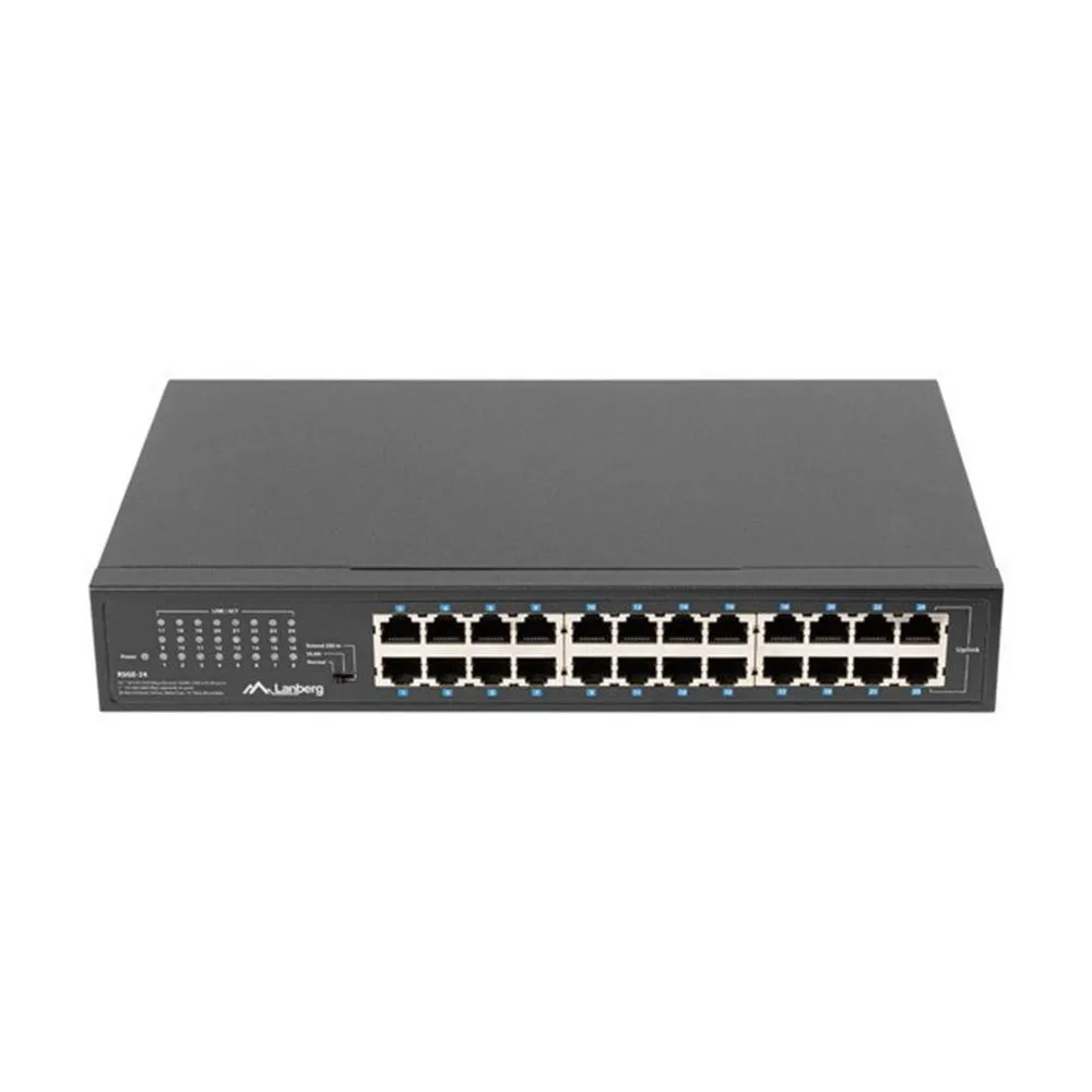 Lanberg RSGE-24 switch No administrado Gigabit Ethernet (10/100/1000) 1U Negro
