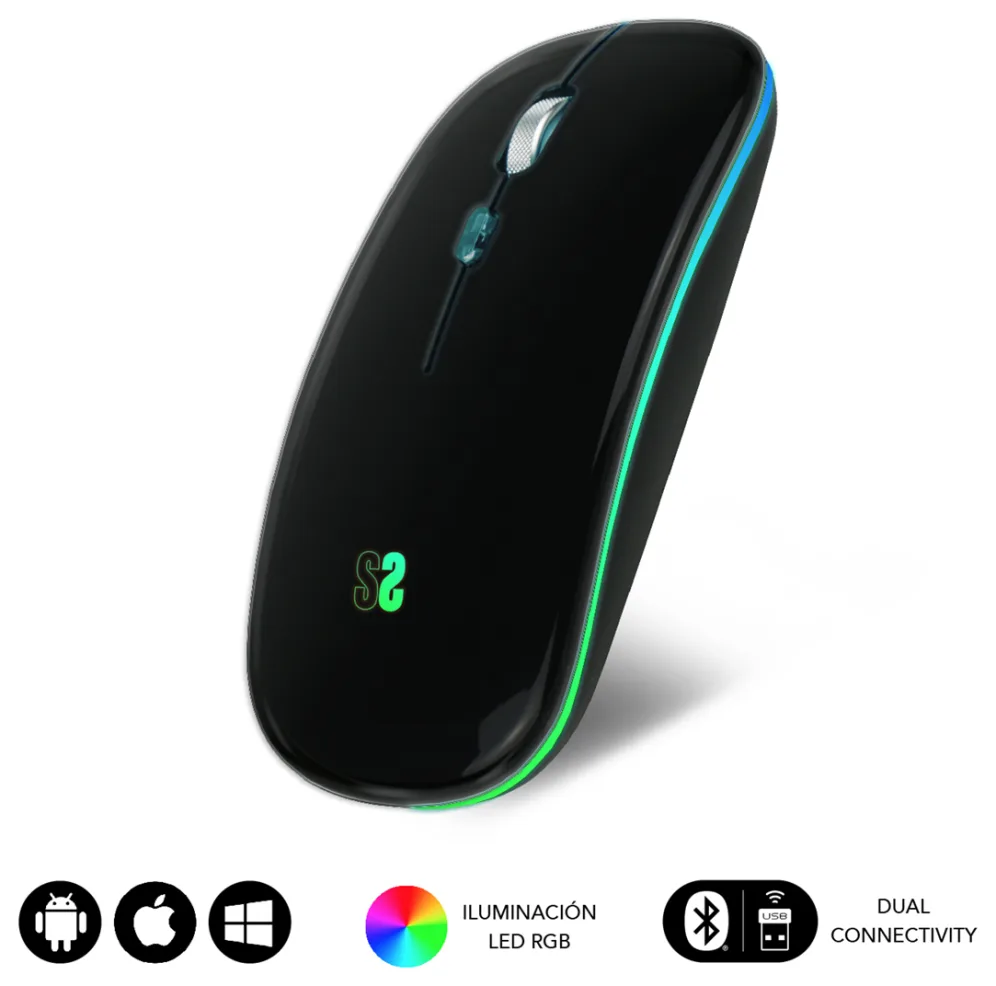 Raton inalambrico subblim submo - ldflat1 negro