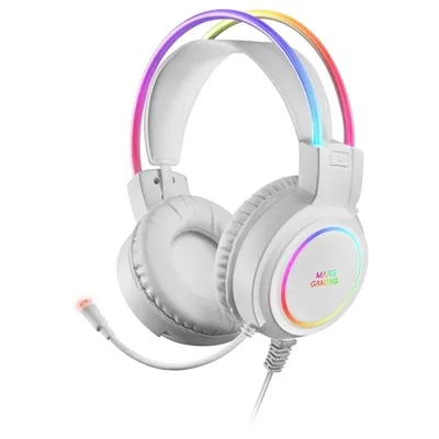 Auriculares mars gaming mhrgbw jack 3.5mm + usb con microfono compatibles con windows - ps4 - ps5 - xbox one - xbox series x - s - nintendo switch - mac - smartphone - tablet