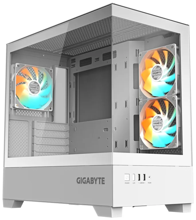 Caja ordenador gaming gigabyte c201 matx vidrio usb 3.2 blanca